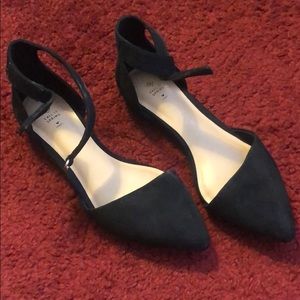 Black call it spring flats with ankle strap